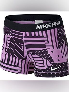 🫶🏻💜Nike Purple & Black Geometric Print Women's Bike Shorts